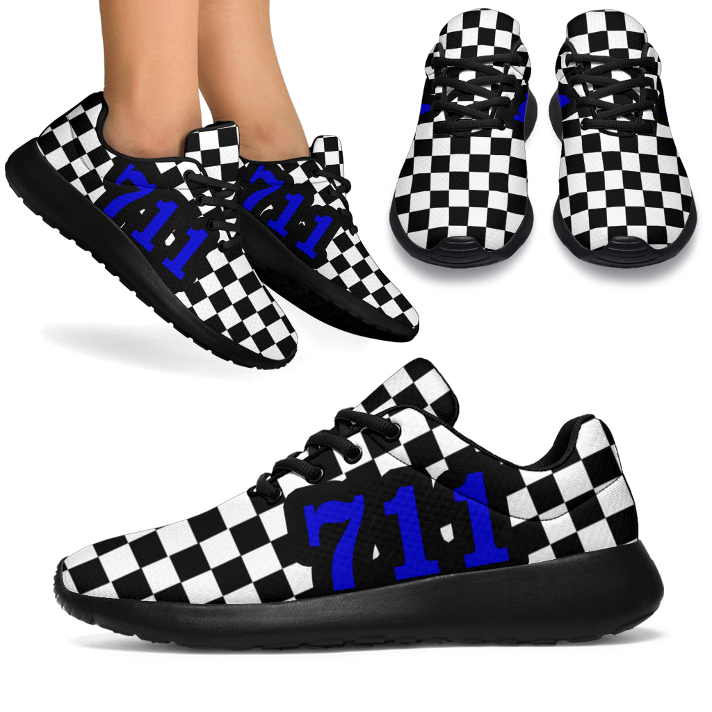 custom racing sneakers number 711 blue