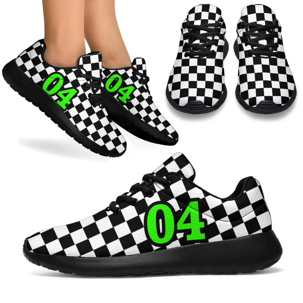 custom racing sneakers number 04 green