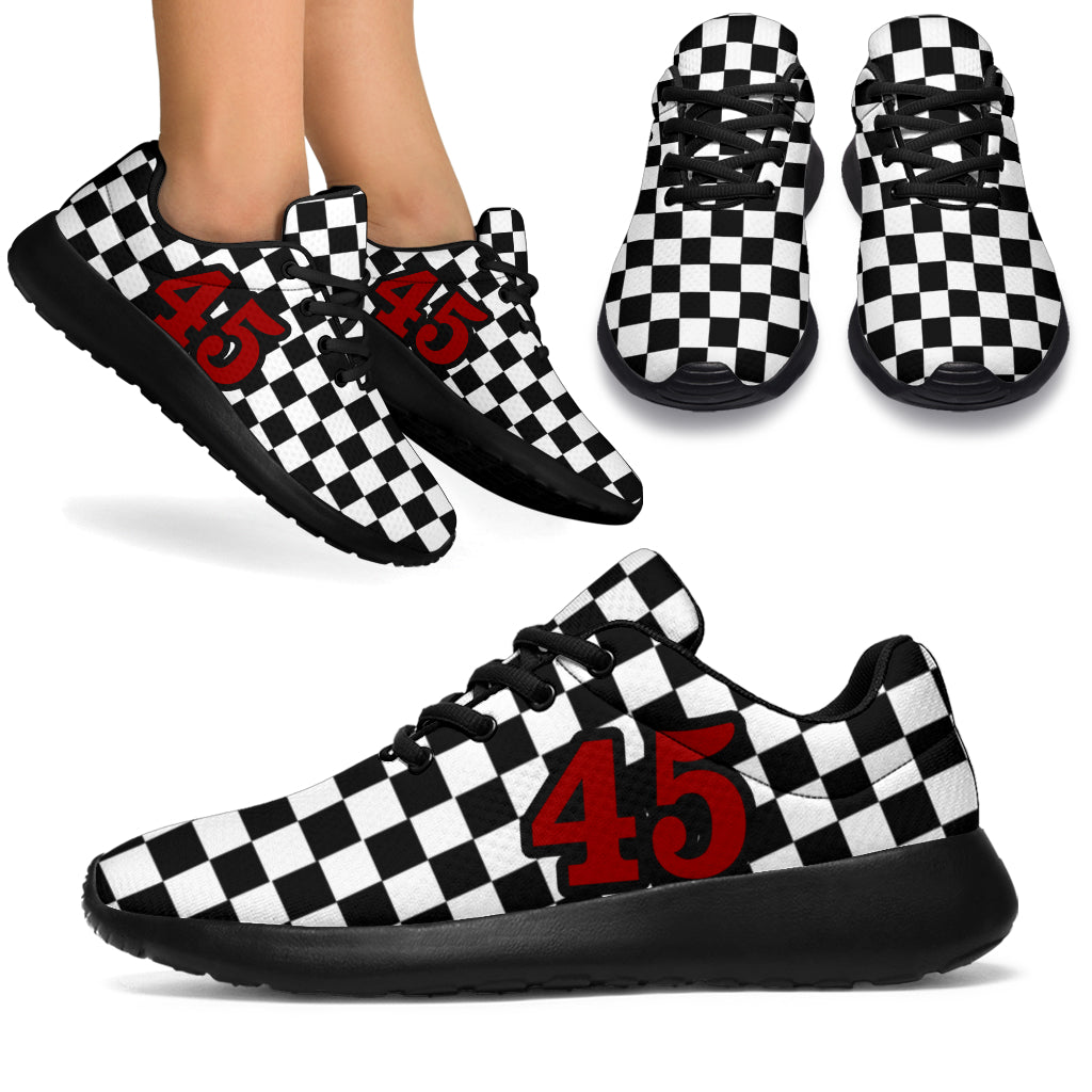 custom racing sneakers number 45 red