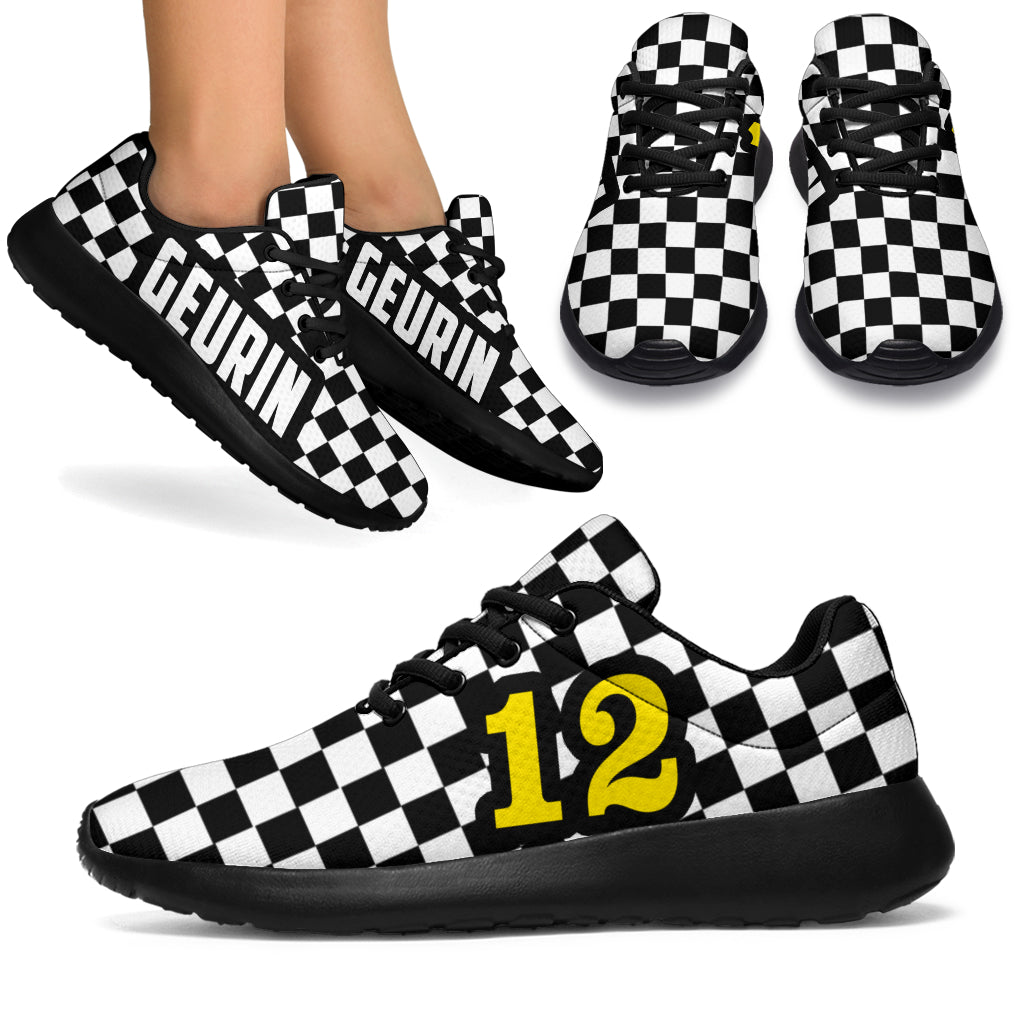 custom racing sneakers number 12/Geurin yellow