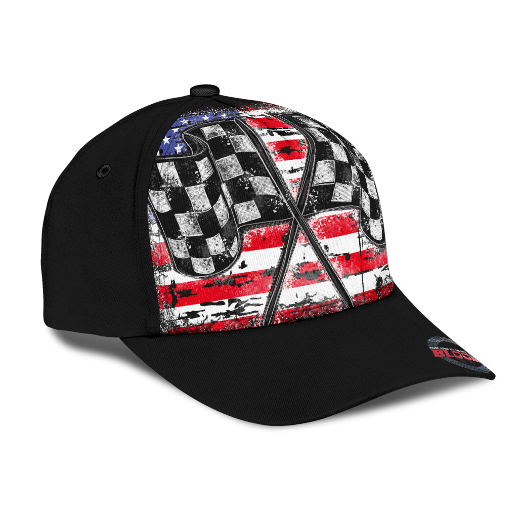 Racing Checkered USA Flag Classic Cap