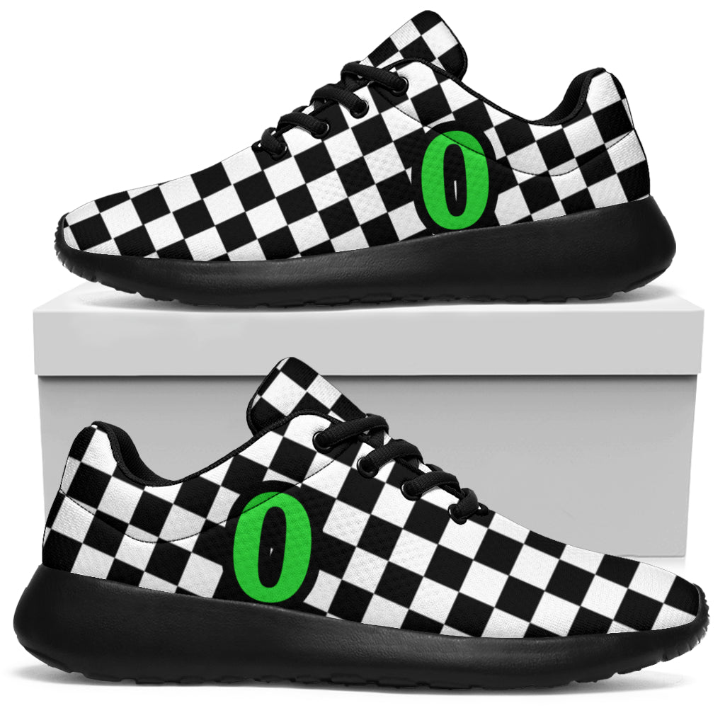 custom racing sneakers number 0 Green