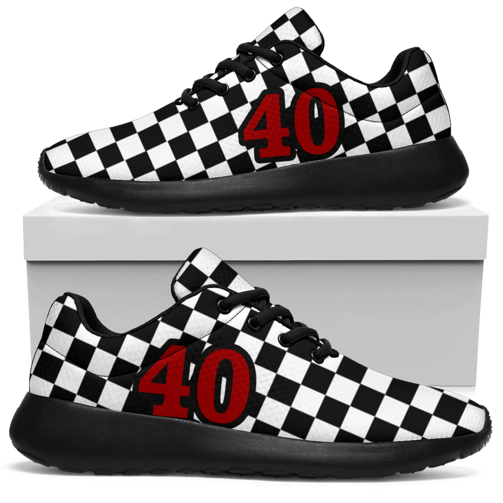 custom racing sneakers number 40 red