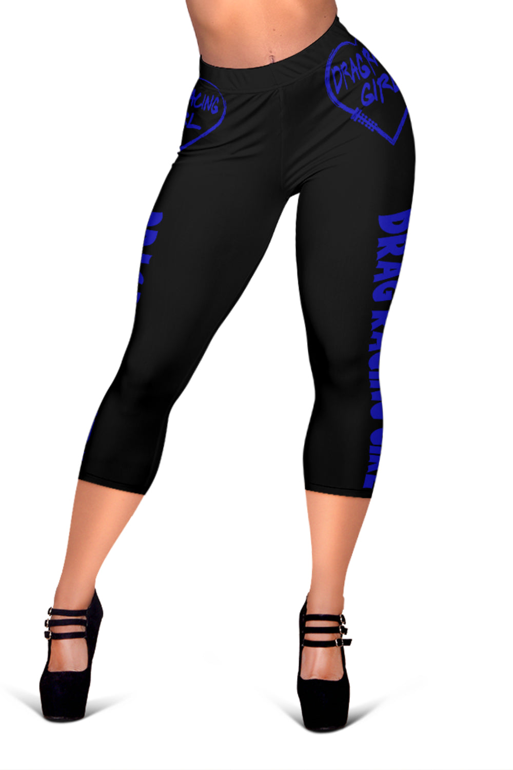 Drag Racing Girl Heart Women's Capris