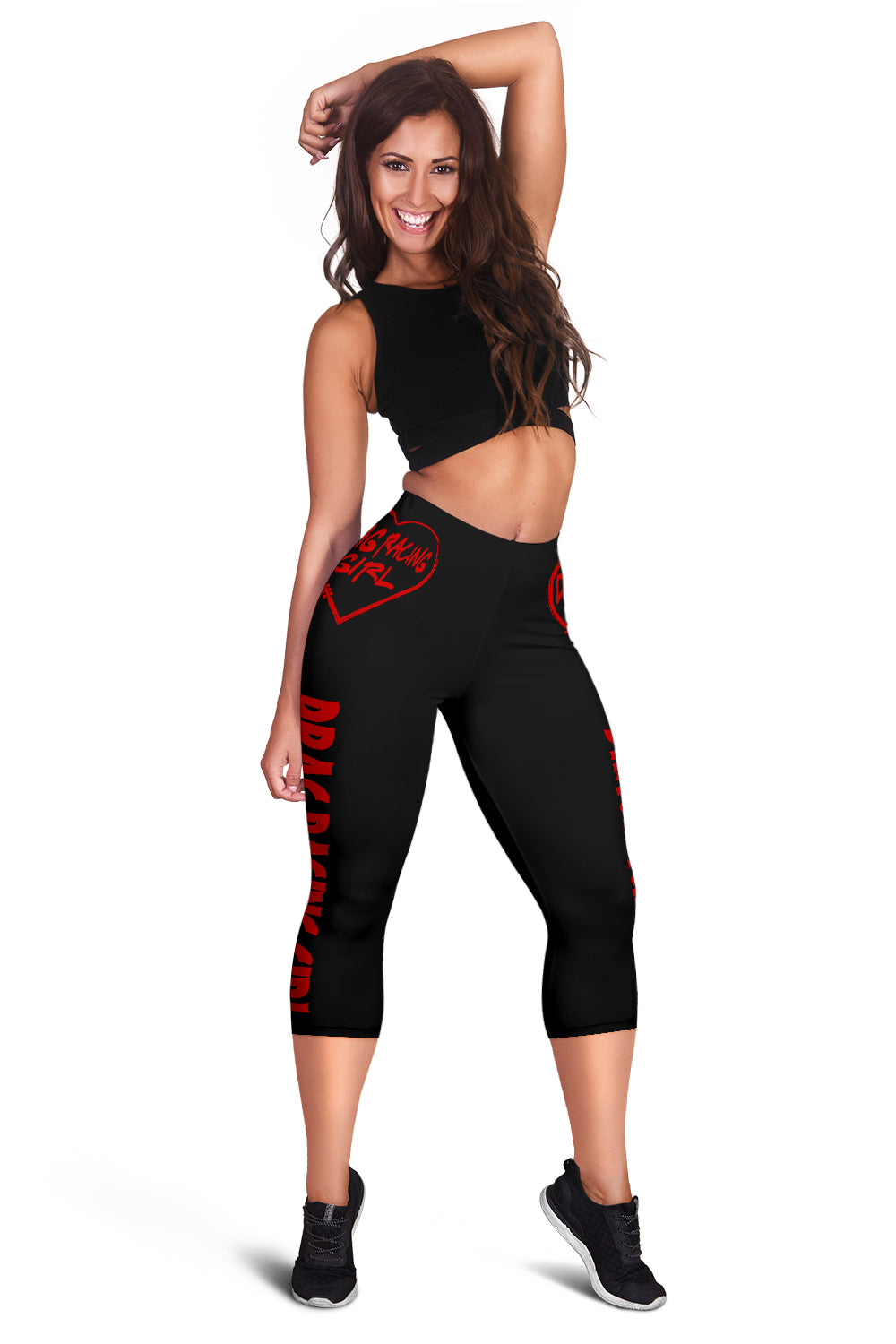 Drag Racing Girl Heart Women's Capris