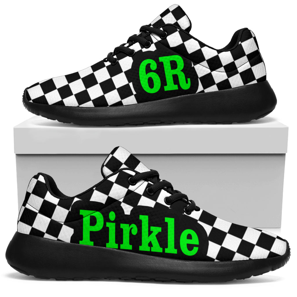 custom racing sneakers number 6R/Pirkle green
