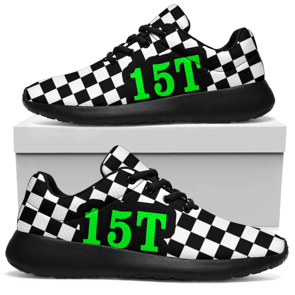 custom racing sneakers number 15t green