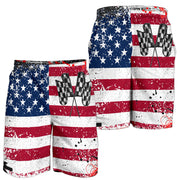 Racing checkered USA flag men's shorts