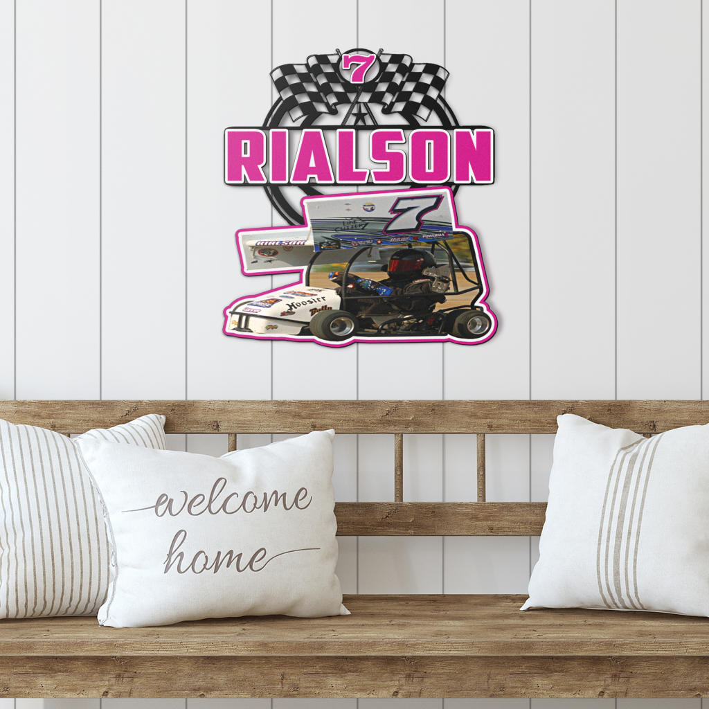 Custom Rialson Metal Sign Pink