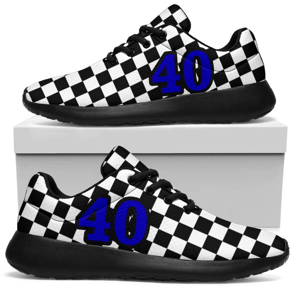 custom racing sneakers number 40 blue