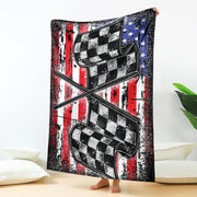 Racing Checkered USA Flag Blanket