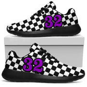 custom racing sneakers number 32 purple