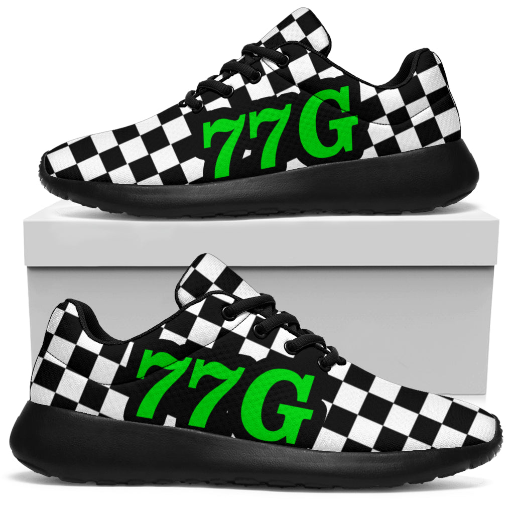 Custom Racing Checkered Sneakers 77G green