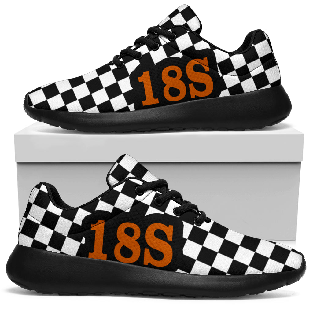 custom racing sneakers number 18S orange