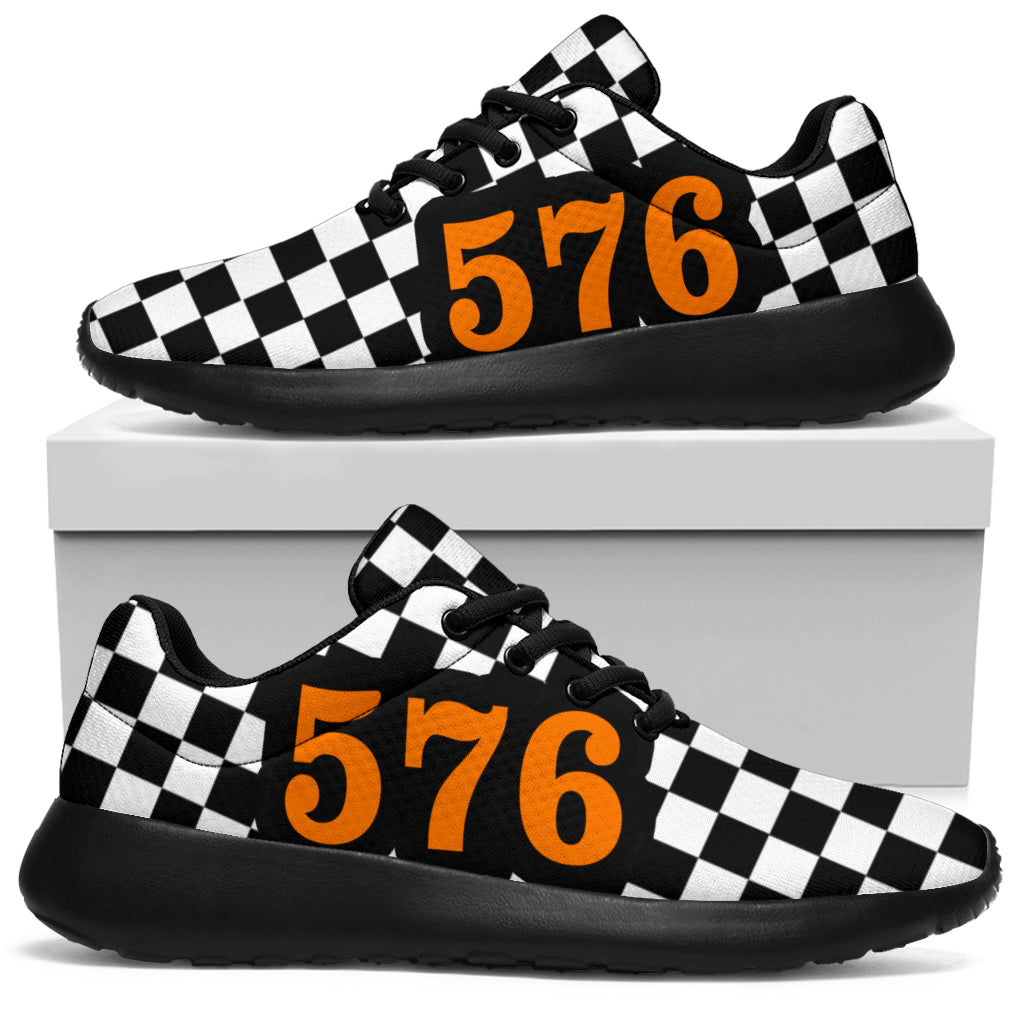 custom racing sneakers number 576 orange