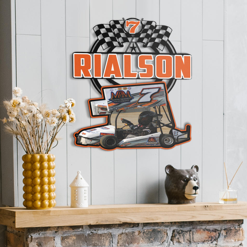 Custom Rialson Metal Sign Orange