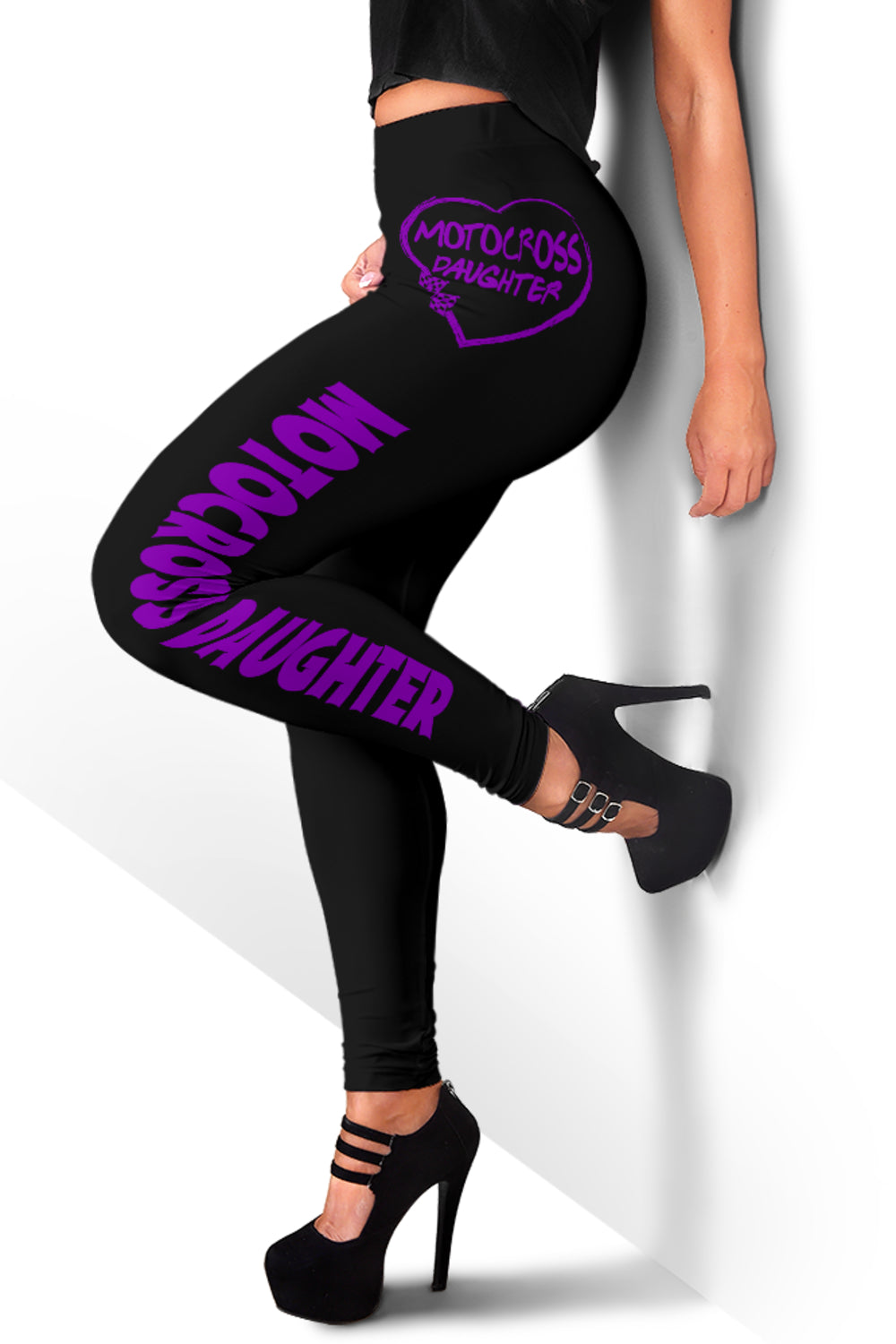 Motocross Daughter Heart Leggings