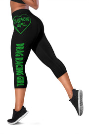 Drag Racing Girl Heart Women's Capris