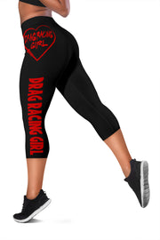 Drag Racing Girl Heart Women's Capris