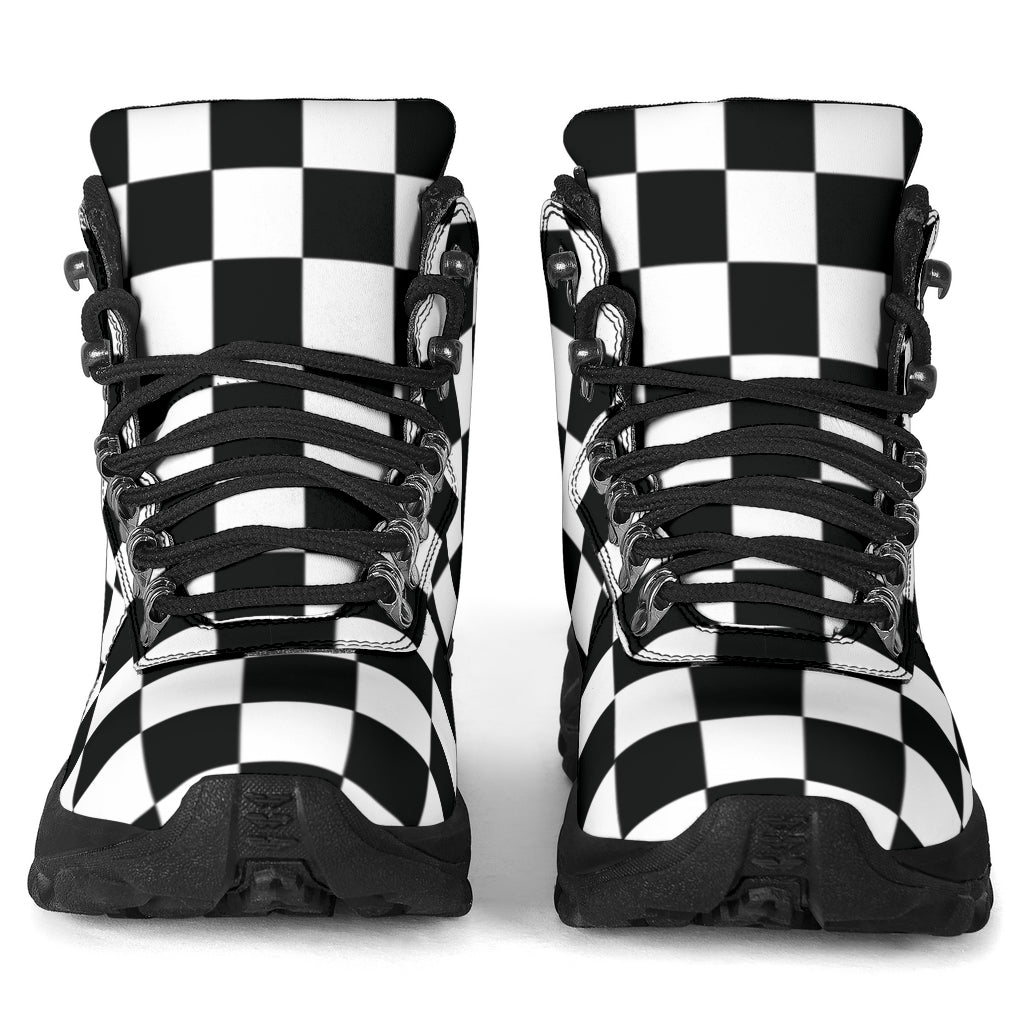 Racing Checkered Alpine Boots