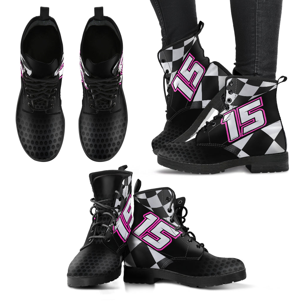 Custom Checkered Racing Boots