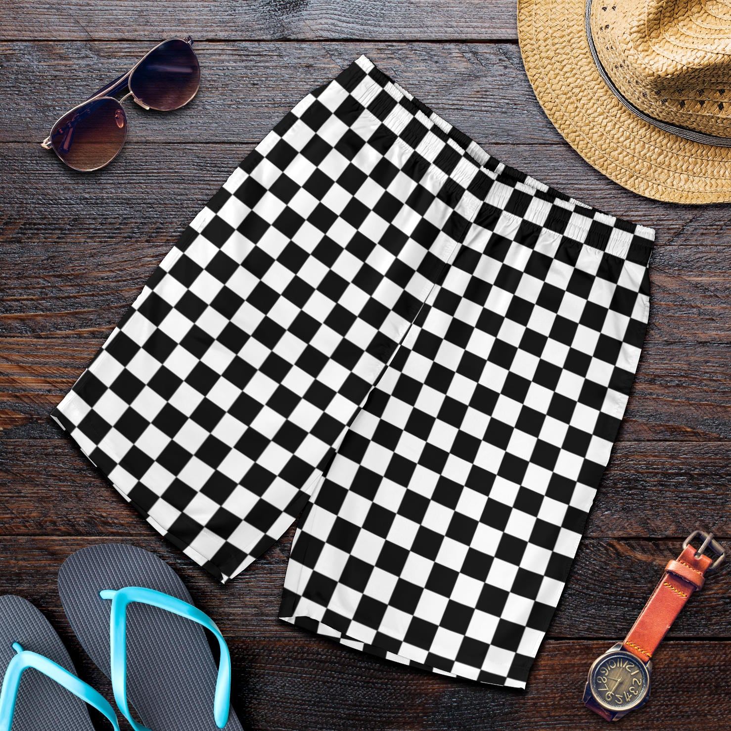 Checkered flag pattern Beach Towel