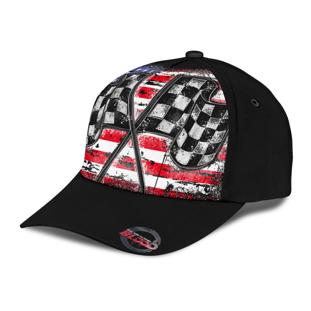Racing Checkered USA Flag Classic Cap