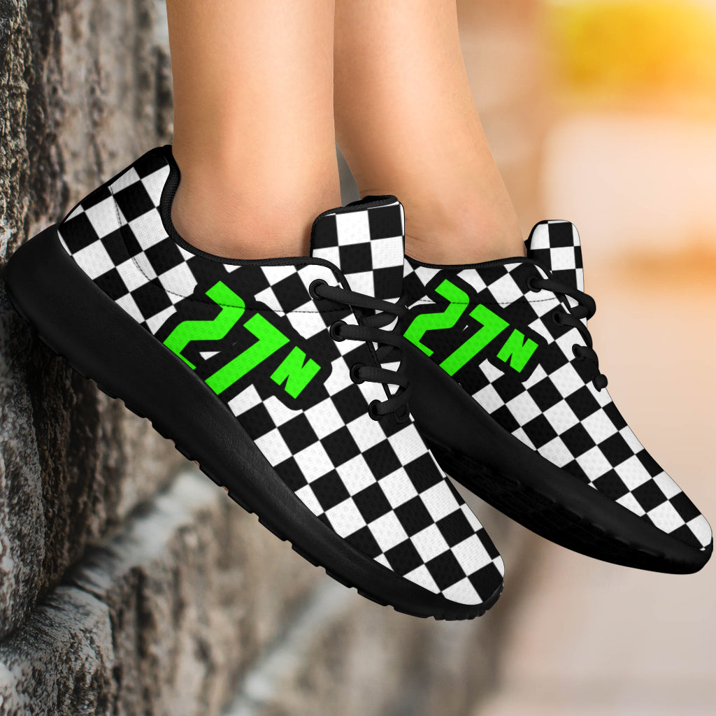 custom racing sneakers number 27n Neon Green