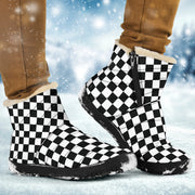 Racing Checkered Cozy Winter Boots