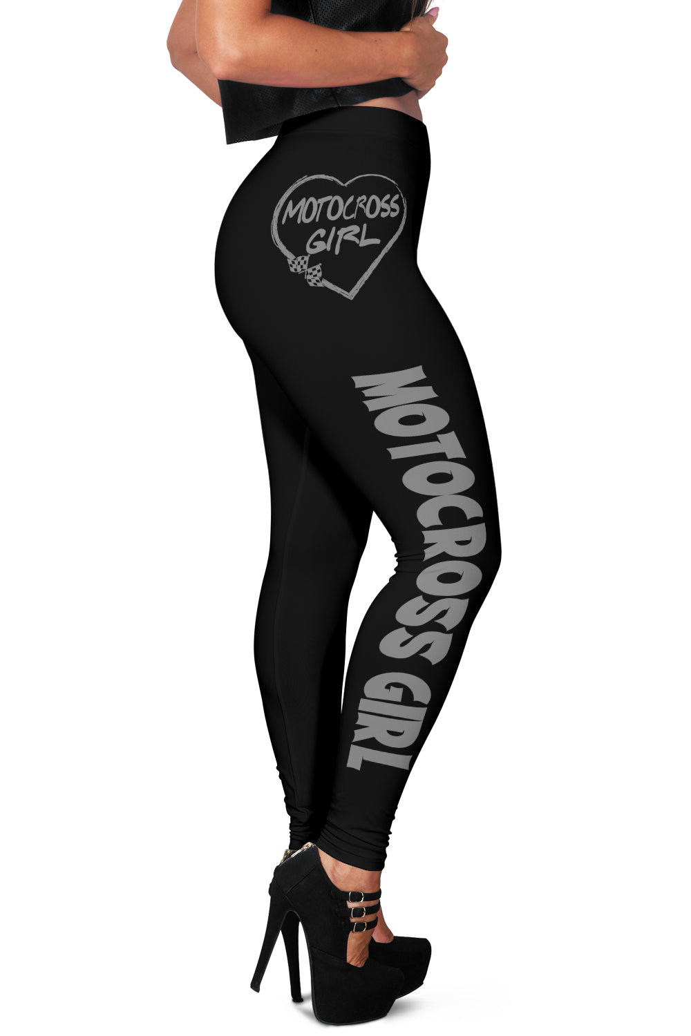 Motocross Girl Heart Leggings