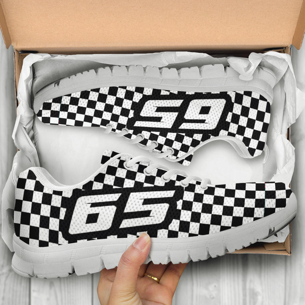 custom racing running sneakers number 65