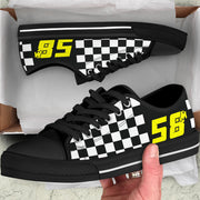 Custom Racing Checkered Low Top Shoes number 58m