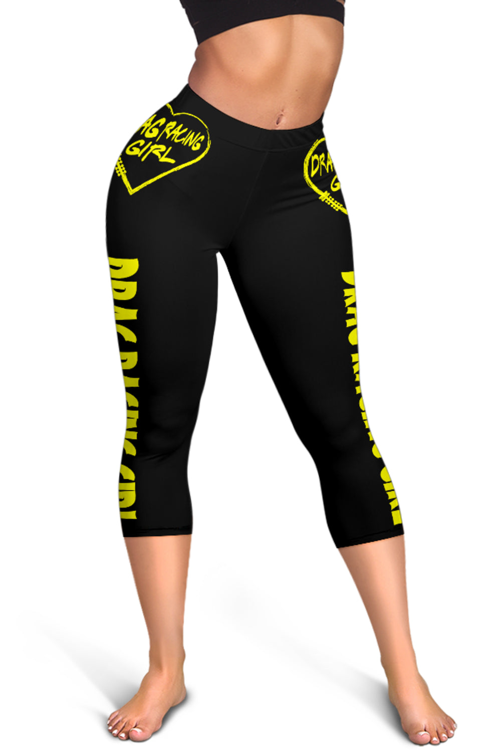 Drag Racing Girl Heart Women's Capris