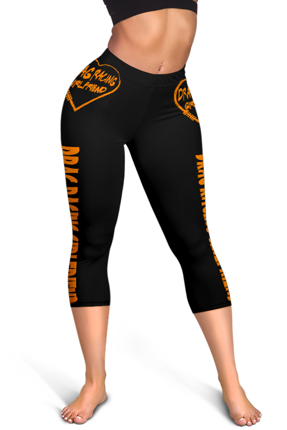 Drag Racing Girlfriend Heart Women's Capris