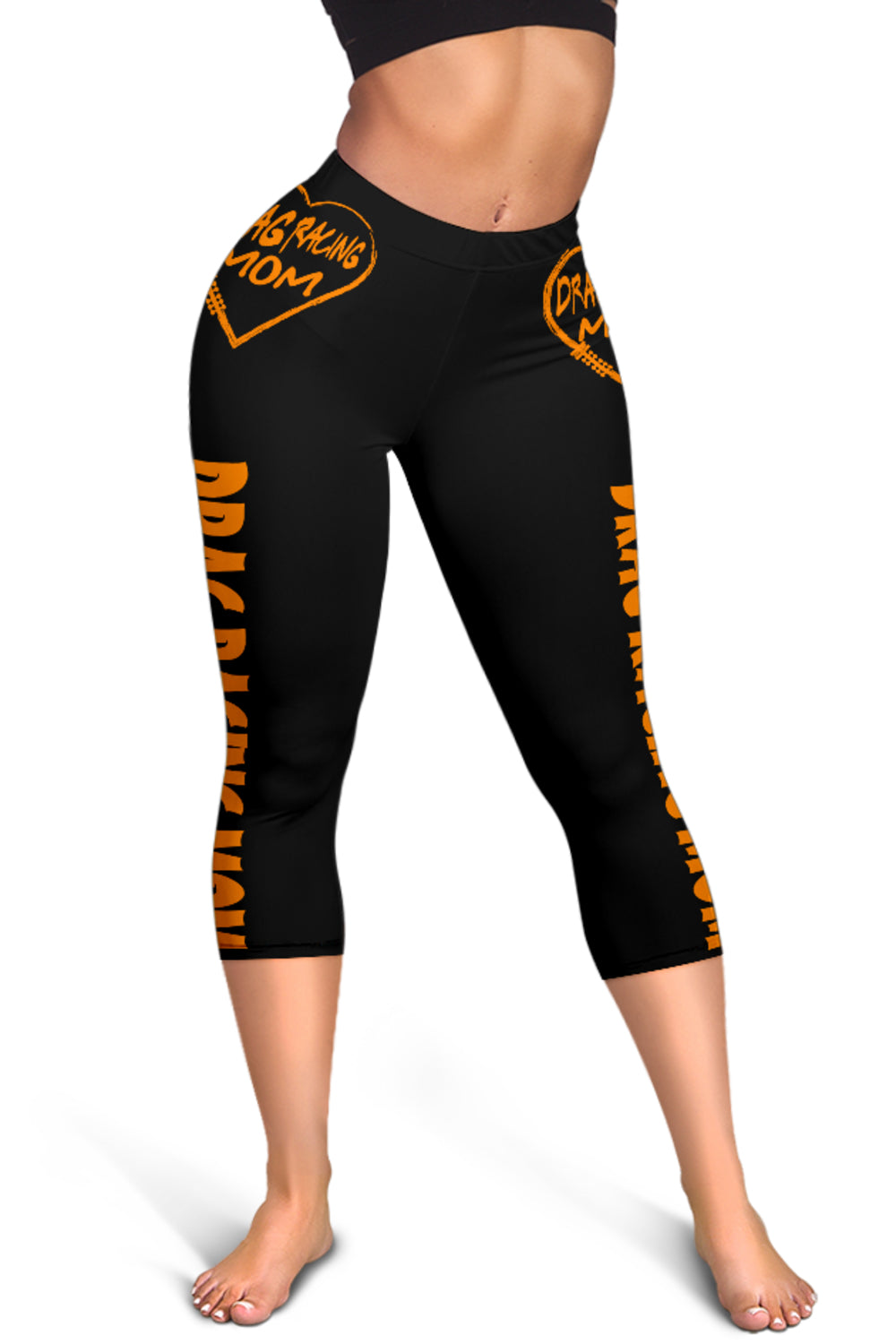 Drag Racing Mom Heart Women's Capris