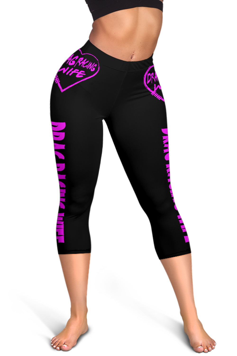 Drag Racing Wife Heart Women's Capris