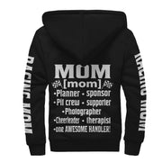 Racing Mom Handler Sherpa Jacket – Premium Heavyweight Pit Crew Hoodie