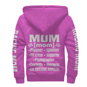 Racing Mom Handler Sherpa Jacket – Premium Heavyweight Pit Crew Hoodie Pink