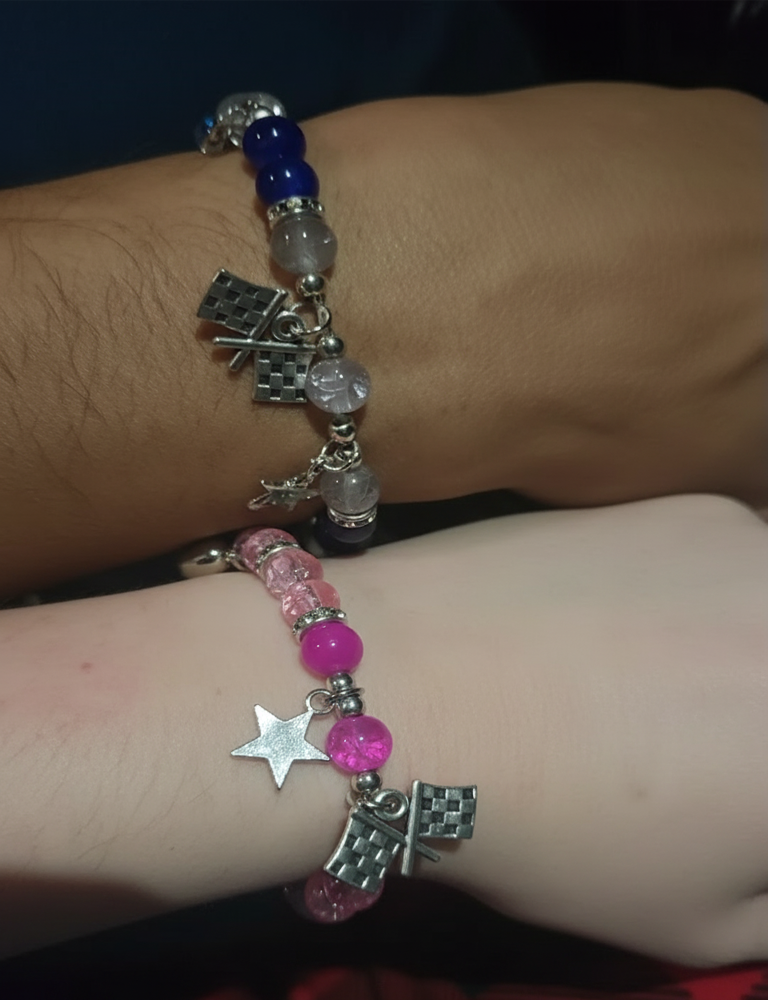 🏁 Checkered Flag Racing Bracelets (Set of Two)