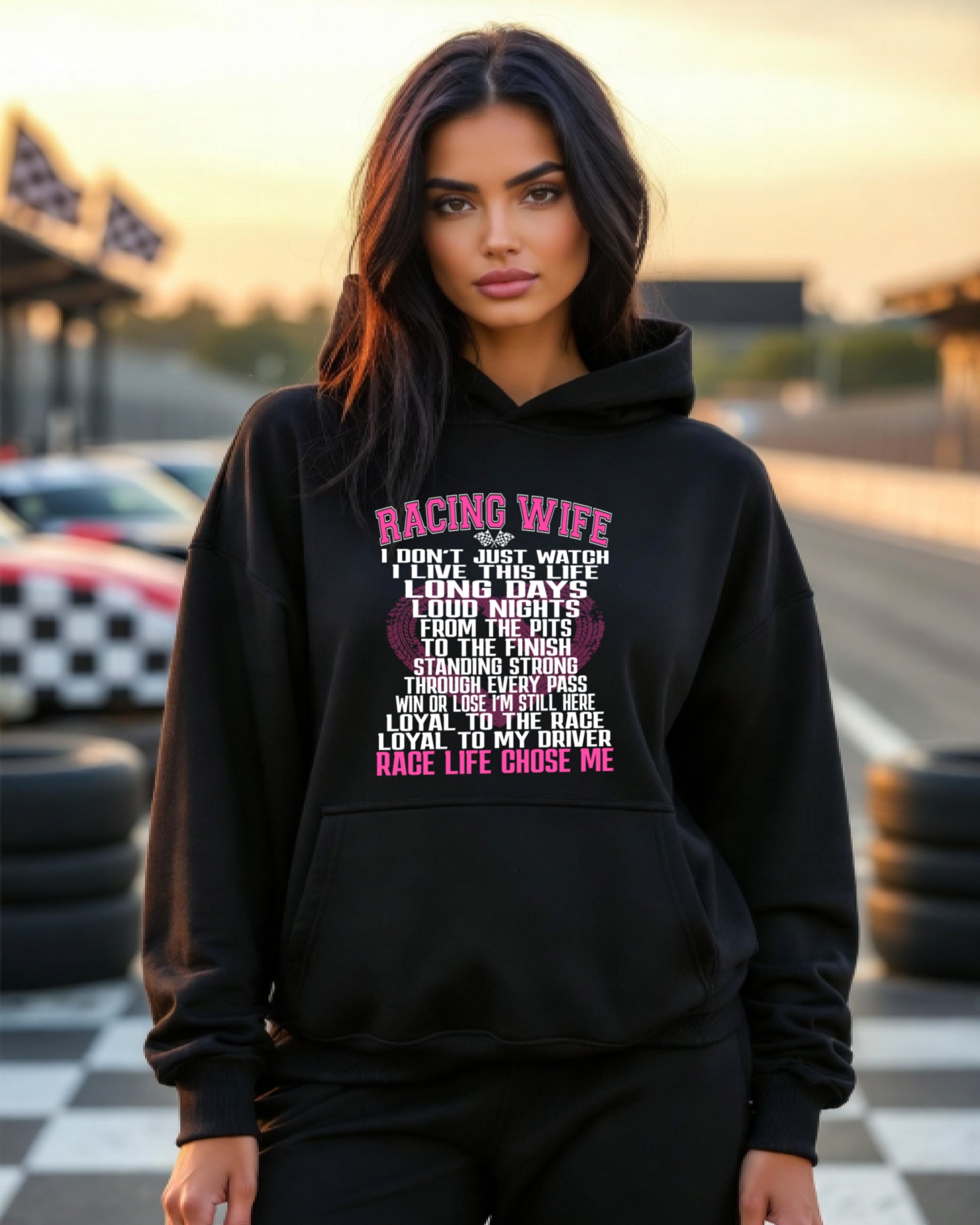 Racing Wife I Don't Just Watch I Live This Life Sweatshirts – Premium Custom Motorsports Hoodies