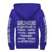 Racing Girlfriend Handler Sherpa Jacket – Premium Heavyweight Pit Crew Hoodie Blue