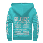 Racing Girlfriend Handler Sherpa Jacket – Premium Heavyweight Pit Crew Hoodie Carolina Blue