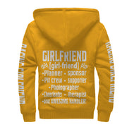 Racing Girlfriend Handler Sherpa Jacket – Premium Heavyweight Pit Crew Hoodie Orange