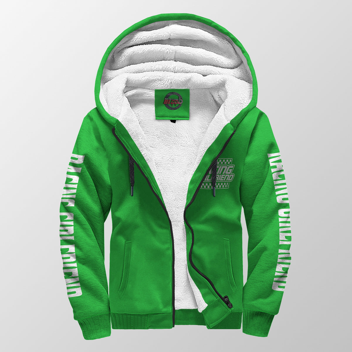 Racing Girlfriend Handler Sherpa Jacket – Premium Heavyweight Pit Crew Hoodie Green