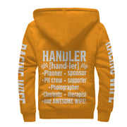 Racing Wife Handler Sherpa Jacket – Premium Heavyweight Pit Crew Hoodie Orange