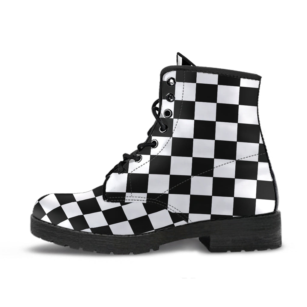 racing checkered boots