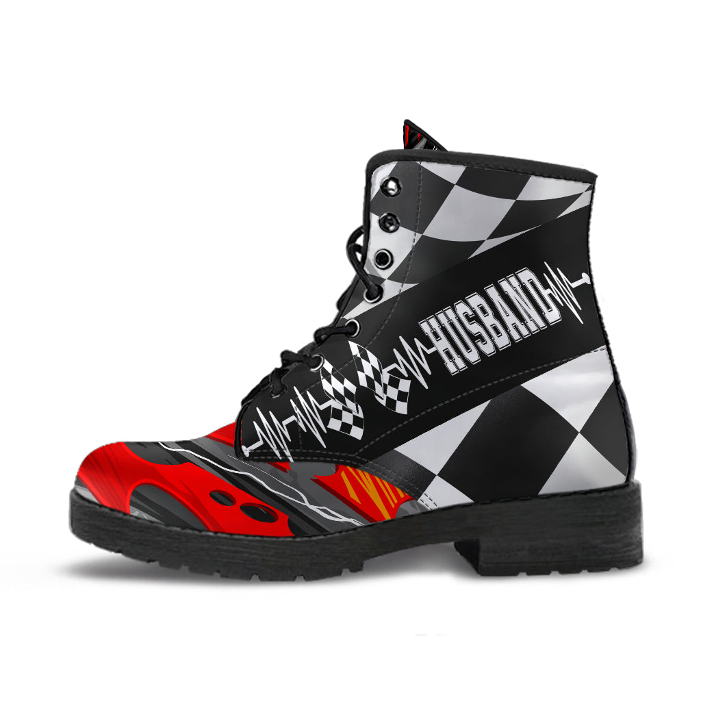 Racing Husband Heartbeat Boots