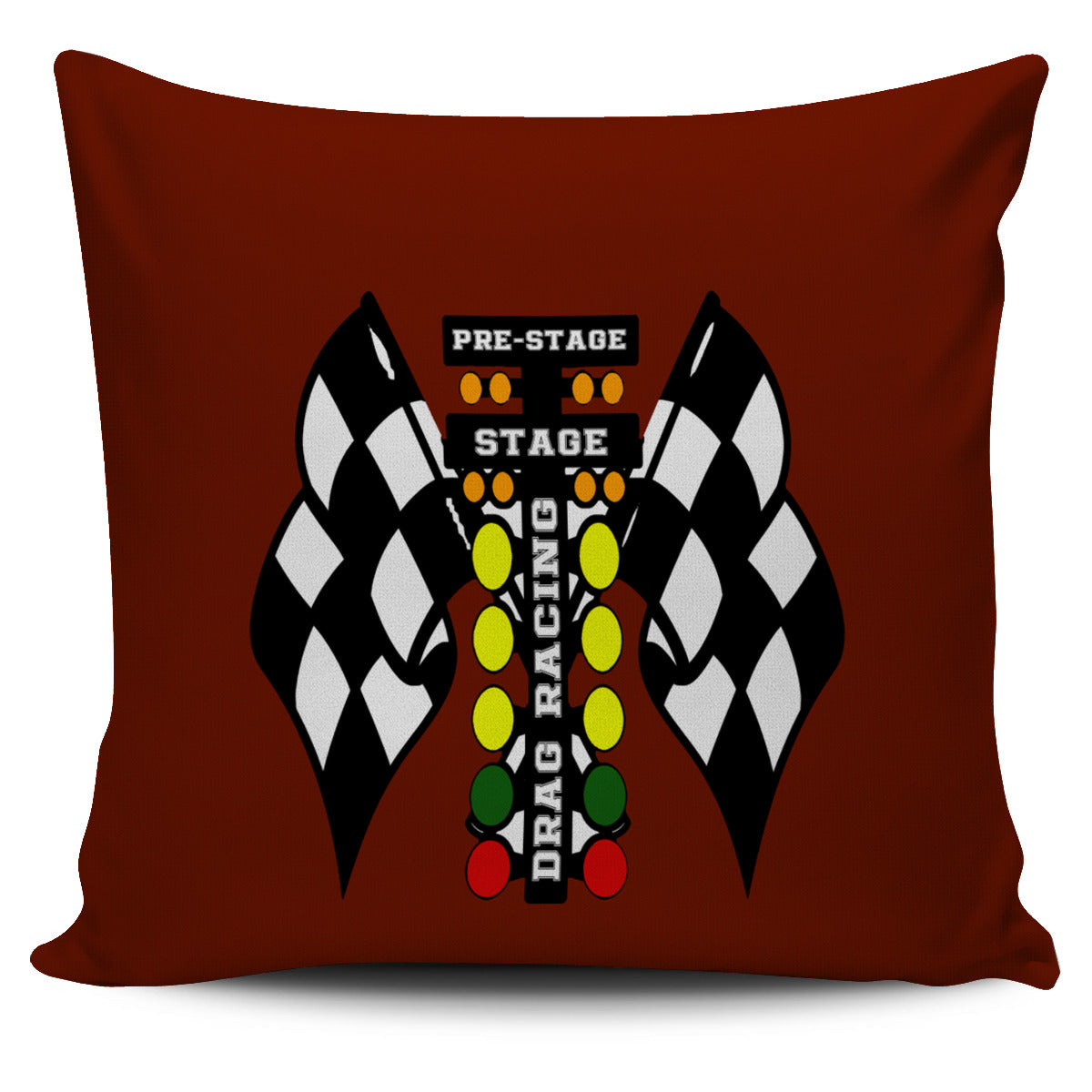 Drag Racing Pillow Covers Maroon