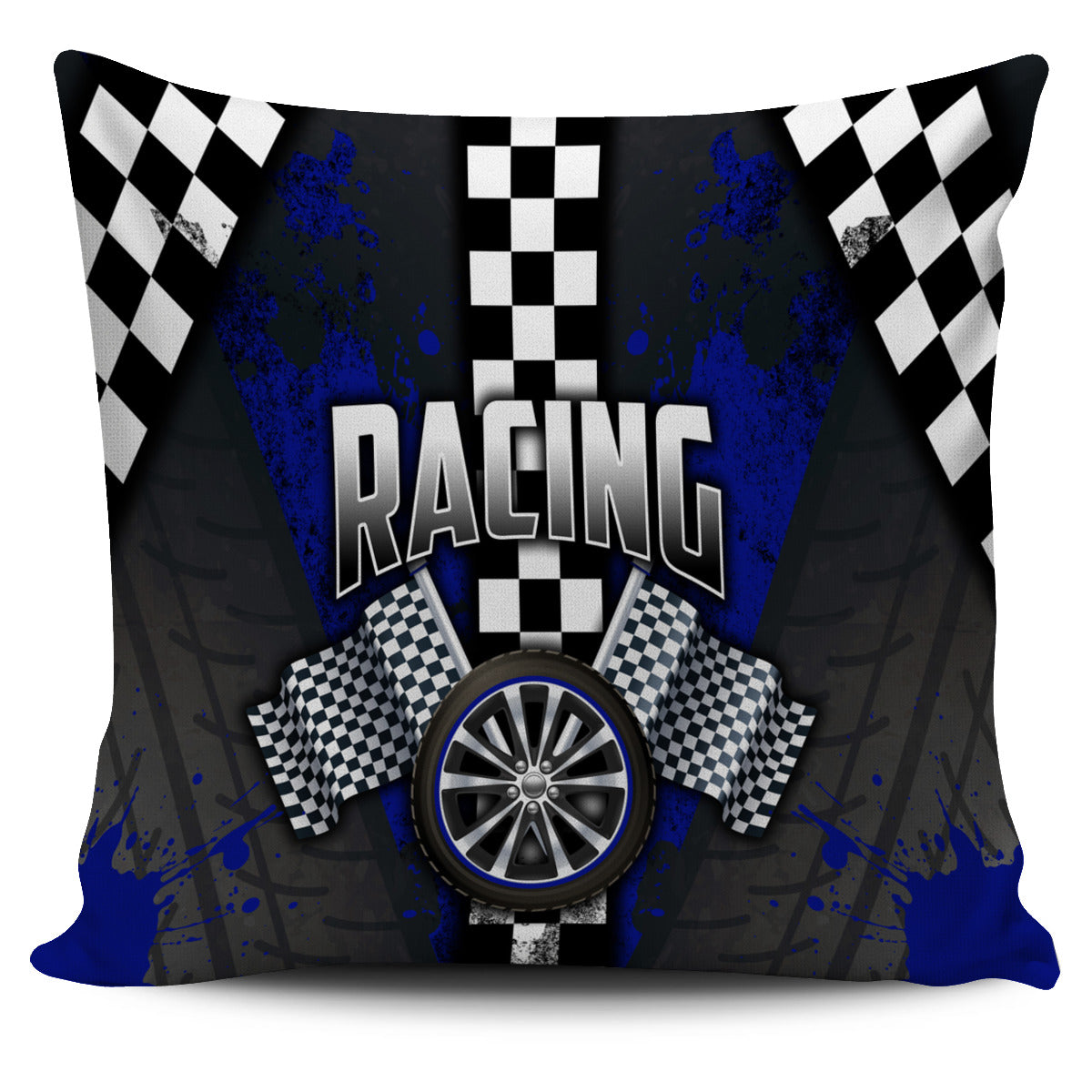 Racing Pillow Cover Blue