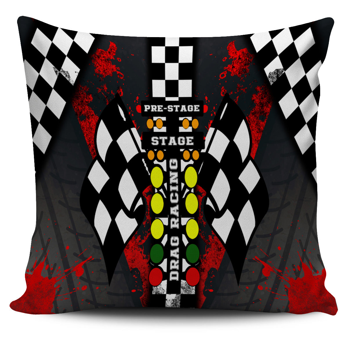 Drag Racing Pillow Covers Red